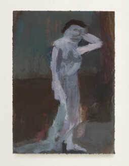 Janice Nowinski - <i> Blue Nude</i>, 2018. Oil on primed linen panel, 7 x 5 in.