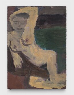 <i> Nude with Green Pillow</i>, 2021. Oil on primed linen panel, 7 x 5 in.