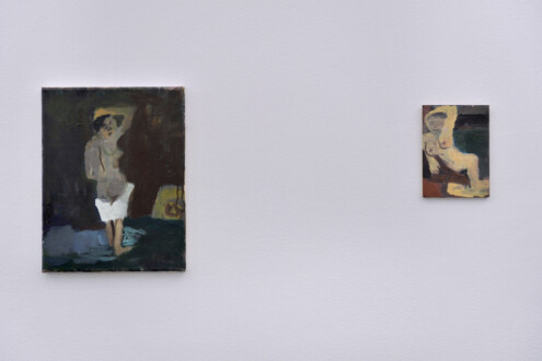 Recent Paintings - Installation view, east wall (detail).