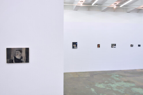 Installation view, column and west wall.