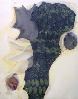 Lauren Luloff: Winged, 2011-12. Oil and bleached bed sheets on muslin, 72 x 57 in.