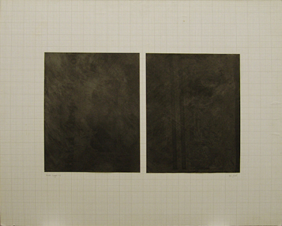 Lala Rukh, Mirror Image #1, 1997. Graphite over newsprint collaged onto graph paper, 19 x 24 in.