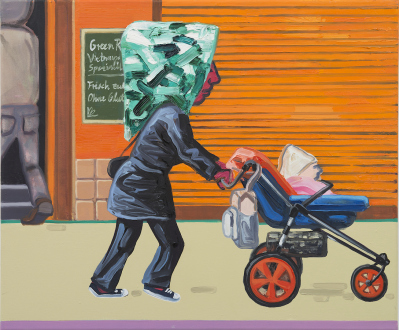 Marcus Weber – Adalbertstraße, Krazy Kat und Artforum-Leser - A-Str.13, 2009. Oil on canvas, 20 x 24 in.