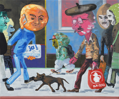 Marcus Weber – Adalbertstraße, Krazy Kat und Artforum-Leser - A-Str.1, 2008. Oil on canvas, 20 x 24 in.