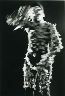 Performance Photographs - <i>Masked Taping</i> 1978-79. Silver gelatin print, 40 x 30 in, edition of 5 (+1 AP).
Small pieces of masking tape, my body
Los Angeles
Photo: Adam Avila