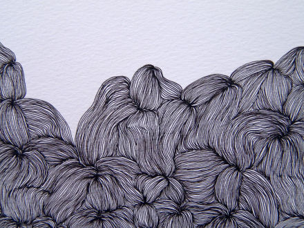 Nadia Khawaja – Drawings – Videos- Photographs - Nadia Khawaja, Drawing 32, 2010. Felt-tip pen on paper, 29.5 x 39.5 in (detail).