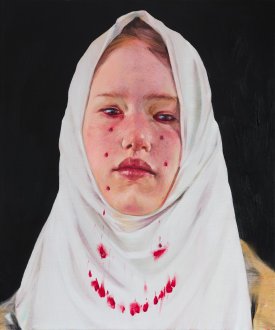 Agata Kus, <i>Necklace II</i>, 2023. Oil on canvas, 16.5 x 19.5 in.
