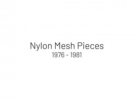 Nylon Mesh 1976 – 1987 - Thomas Erben Gallery