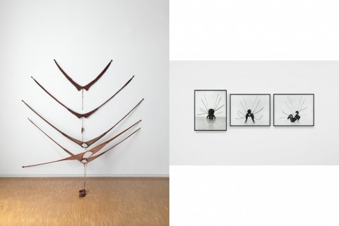 <i>R.S.V.P.</i> (Performance Piece) (original piece), 1978. Nylon mesh, sand. (recreated 2013;  <i>Radical Presence</i>, 2013, Studio Museum, Harlem; collection of Centre Pompidou, Paris).
