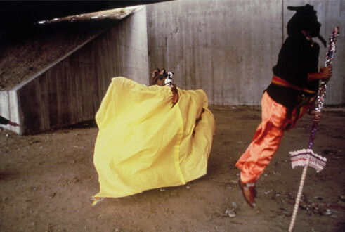Performance Photographs - <i>Freeway Fets</i>, 1978. C-print, series of 11, 12 x 18 in each, edition of 5 (+1 AP). Documentation of performance and installation piece, photographer: Quaku/Roderick Young.