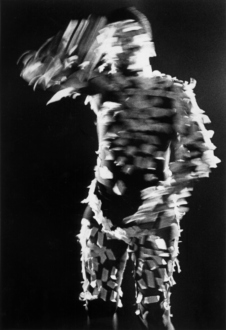 Senga Nengudi, Masked Taping, 1978/79. Gelatin silver print. 40 × 26 ¾ inches. 