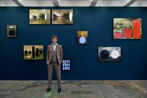 Installation view, west wall with Stefan Sagmeister