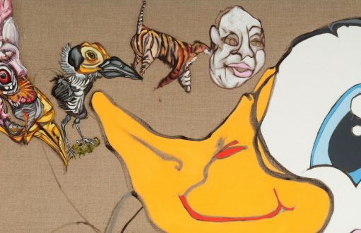 Paint as Figure – Kohei Akiba, Jonathan Delachaux, Jennifer Packer, Schandra Singh, Zheng Wei - Schandra Singh: Charlotte Kate, 2013. Oil on linen (detail), 79 x 108 in.