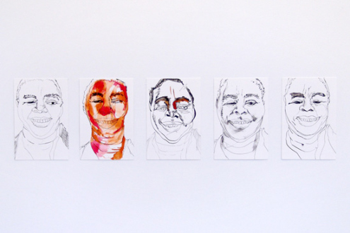 Schandra Singh – God Don’t Like Ugly - Studies for Dorothy, 2012. Ink and watercolor on paper, 9 x 6 inches each.