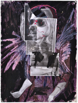 Shanna Waddell – (it’s like) roadside stuffed animals - Untitled (Kurt Cobain), 2013. Paint and collage on paper, 30 x 22.5 in.