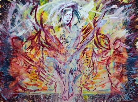 Untitled (Satan), 2013. Oil on canvas, 77 x 105 in.