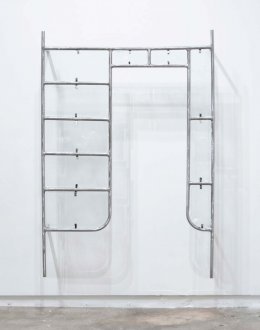 Andreia Santana, <i>Roof of Mouth (#3)</i>, 2023. Steel and glass, 53 x 38 x 7 in.