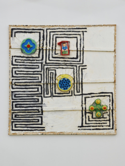 Untitled Maze, 2006. Toys and oil on canvas.