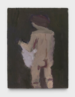 <i>Standing Nude Holding White Cloth</i>, 2023. Oil on linen board, 8 x 6 in .