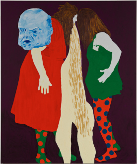 Los Angeles Bound – Diedrick Brackens, Thomas Lawson, Tiffany Livingston, Mark Roeder - Thomas Lawson, Confrontation: Headbangers, 2010. Oil on canvas, 72 x 60 inches