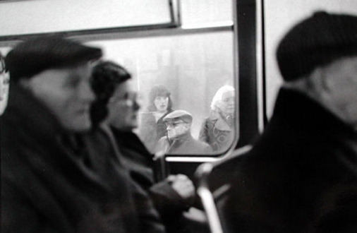 Tom Wood – The Bus Project - Between Wallasey and Birkenhead, 1979. B/W print, 6.5 x 10 in, edition of 6 (+1 AP).