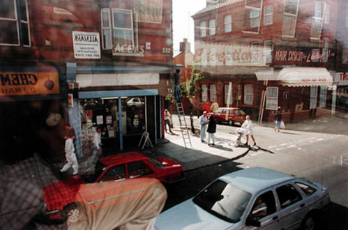 Tom Wood – The Bus Project - Stanely Road - Bootle, Flower Streets, 1989. C-print, 12 x 18.5 in, edition of 6 (+1 AP).