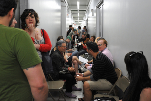 Yve Laris Cohen – Waltz - Cross Hesitation, May 18, 2012: audience waiting outside the gallery.