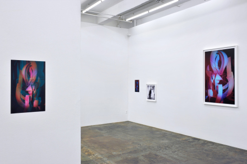 THREE SPACES for TIME - Installation view, north wall with column.