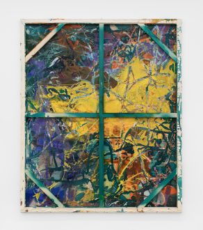 The Individualism of Dona Nelson - River, 2025
Acrylic paint and acrylic mediums on canvas, painted strainer, powder-coated steel
106 × 88 inches (269.24 × 223.52 cm)