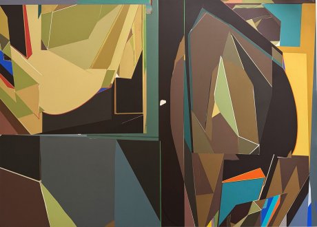Sharon Yaoxi He, <i>04170612</i>, 2025. Acrylic, flashe and color pencil on canvas, 56 x 78 inches.