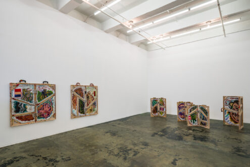 Mike Cloud: Suitcase Portraits - Installation view, southeast wall.
