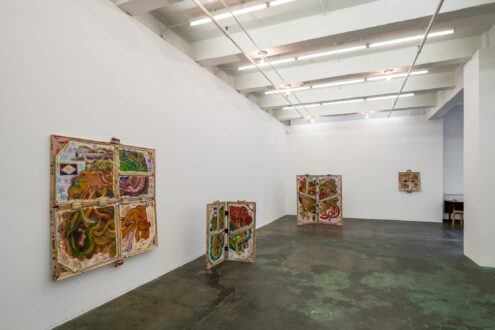 Mike Cloud: Suitcase Portraits - Installation view, from entrance.
