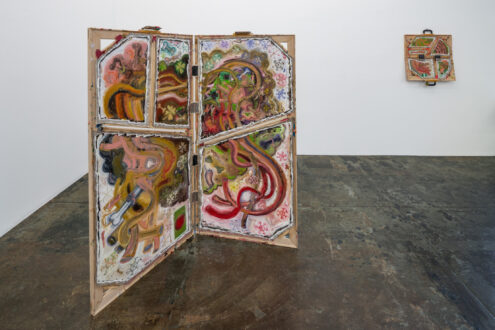 Mike Cloud: Suitcase Portraits - Installation view, northwest wall.

