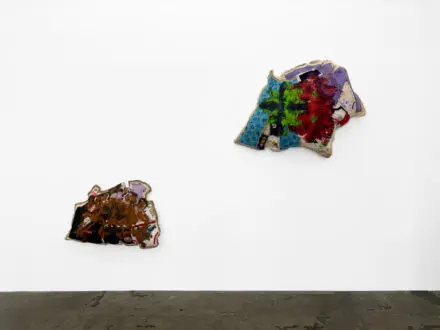 A Selection of Works by: Lucas Blalock, Mike Cloud, Ada Friedman, and Rose Wylie - Installation view, south wall.
