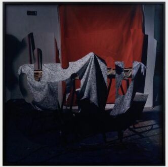 Lucas Blalock, <i>The Covered Piano</i>, 2015. Archival inkjet print, 74 × 73 in.