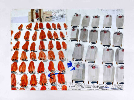 Rose Wylie, <i>Untitled</i>, ca. 2000. Gouache and pencil on paper, 12 × 16.5 in.