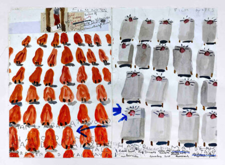 Rose Wylie, <i>Untitled</i>, ca. 2000. Gouache and pencil on paper, 12 × 16.5 in.