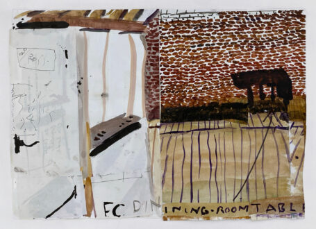 Rose Wylie, <i>Untitled</i>, early 2000's. Gouache and pencil on paper, 12 × 16.5 in.
