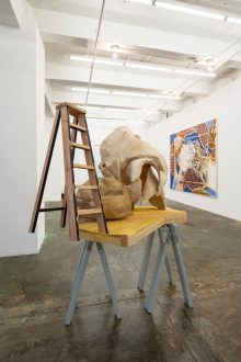 Dona Nelson & Andrew Ross | New Works - Andrew Ross, Star-Link, 2025. Basswood, douglas fir, pigment, lacquer, 40 x 52 x 43 inches. (photo credit: Fernando Sandoval/MW).